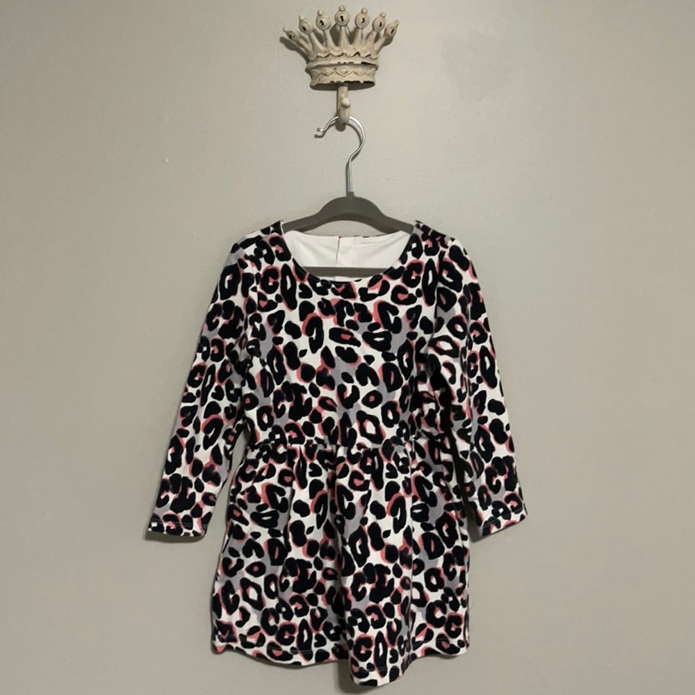 Adorable Long Sleeve Leopard Dress